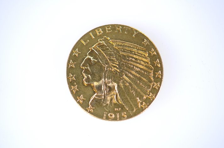 1915 Indian Head Five Dollar Gold Coin