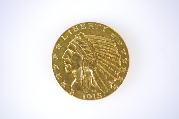 1915 Indian Head Five Dollar Gold Coin
