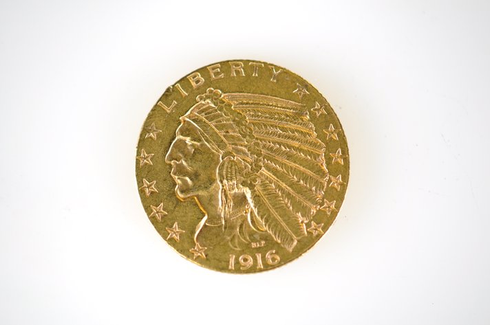 1916 Indian Head Five Dollar Gold Coin