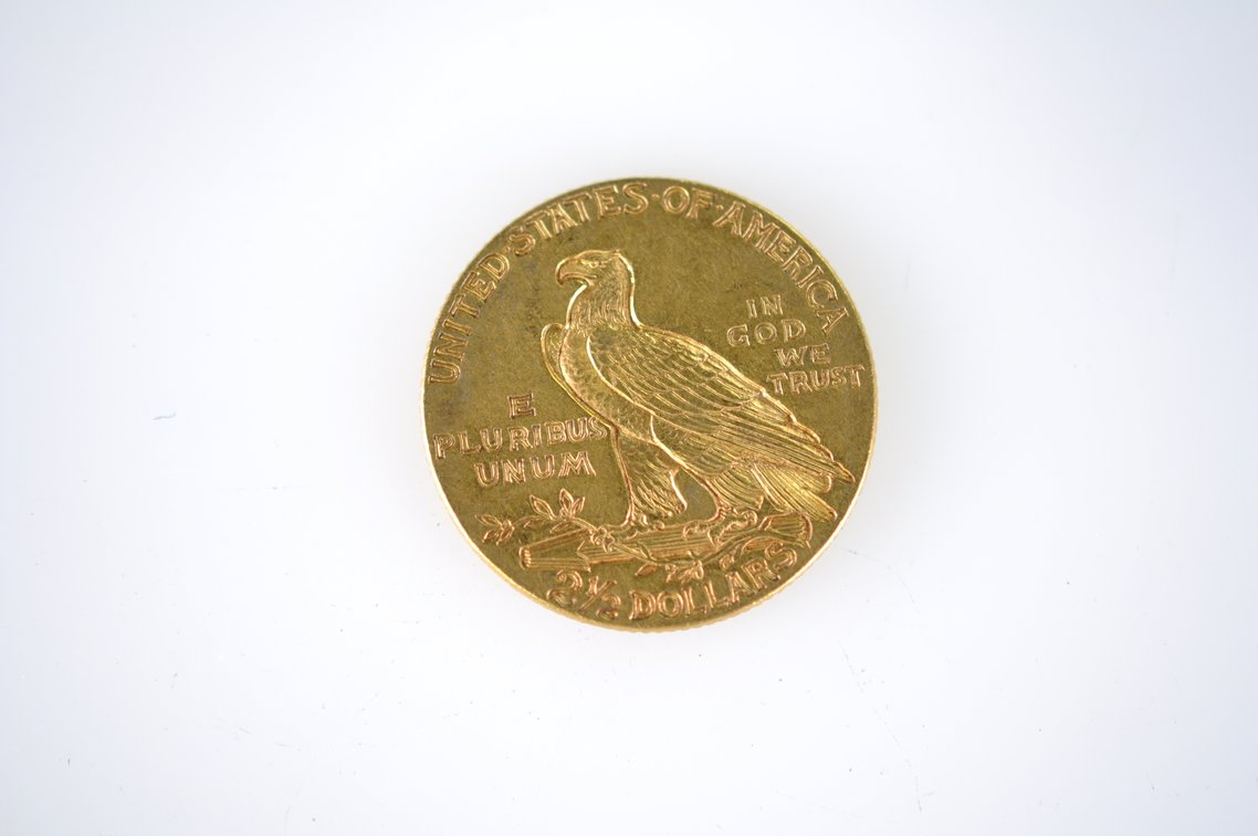 1911 Indian Head Two and a Half Dollar Gold Coin, photo 4 of 4