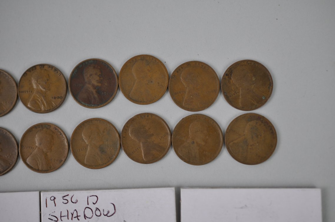 1909, 1914, 1946, 1954, 1956 Wheat and 1960 Lincoln Pennies, photo 4 of 16