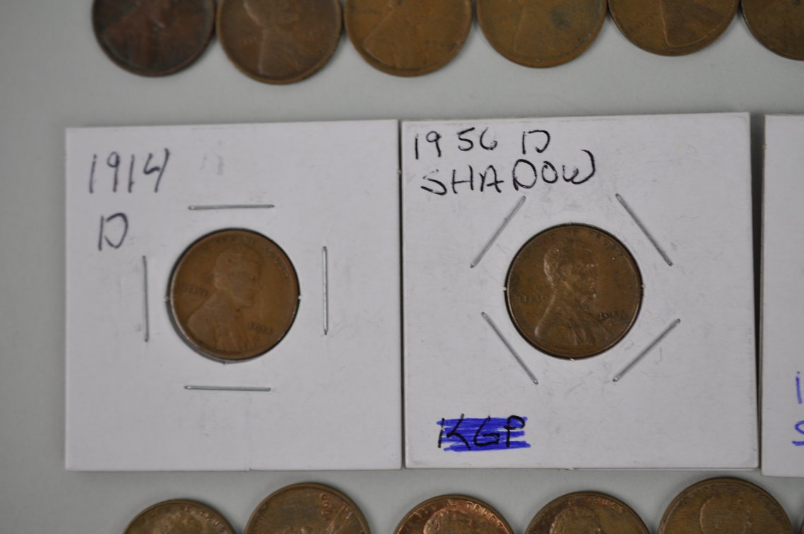 1909, 1914, 1946, 1954, 1956 Wheat and 1960 Lincoln Pennies, photo 5 of 16