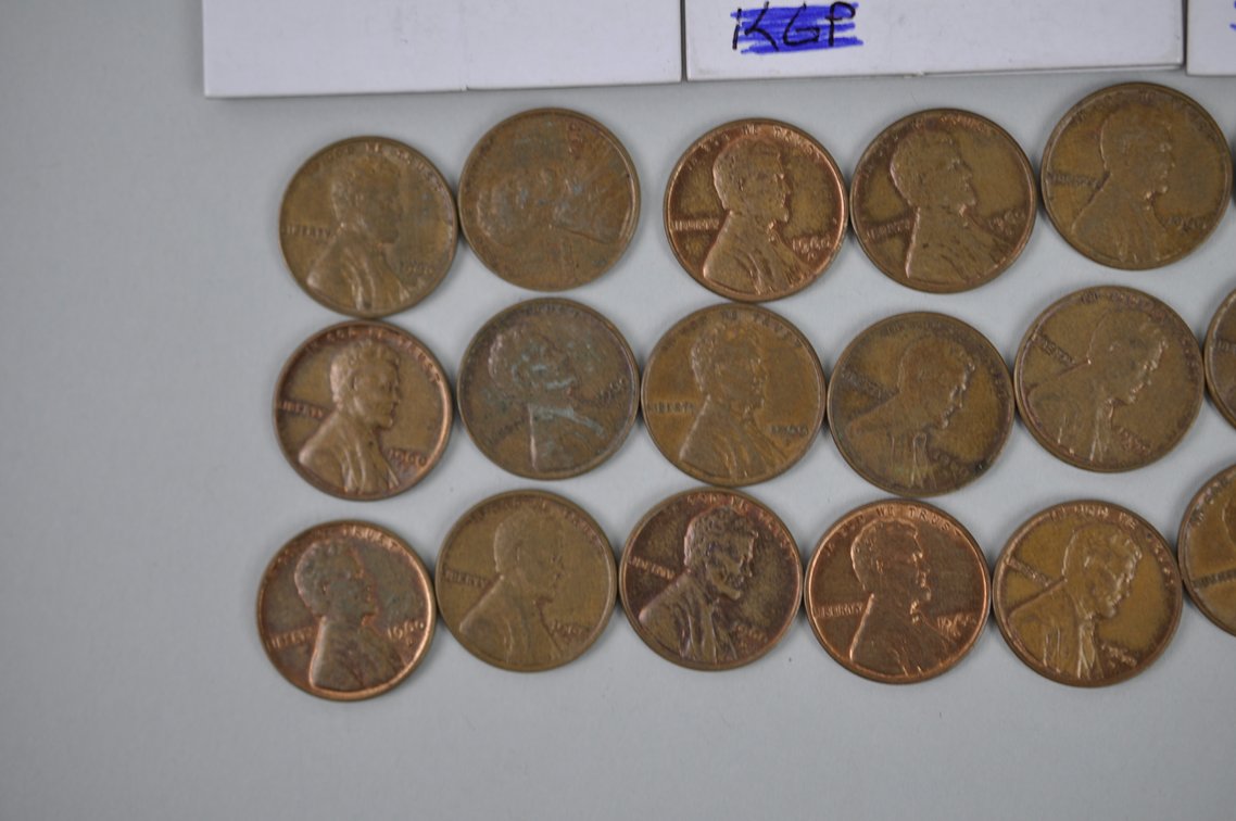 1909, 1914, 1946, 1954, 1956 Wheat and 1960 Lincoln Pennies, photo 8 of 16