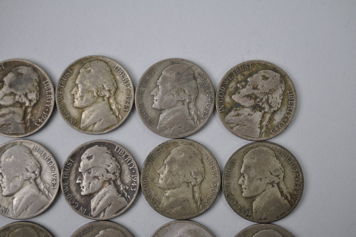 1943 Jefferson War Nickels Philadelphia, photo 3 of 10