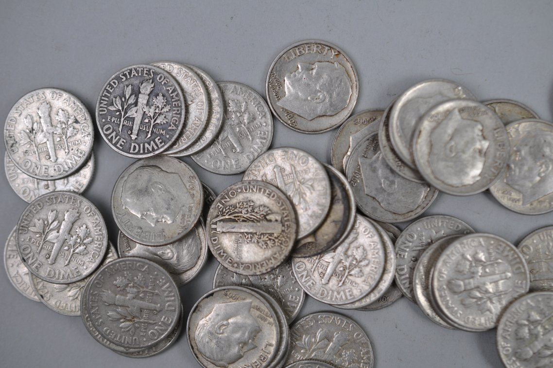 Mercury and Roosevelt Dimes, photo 9 of 11