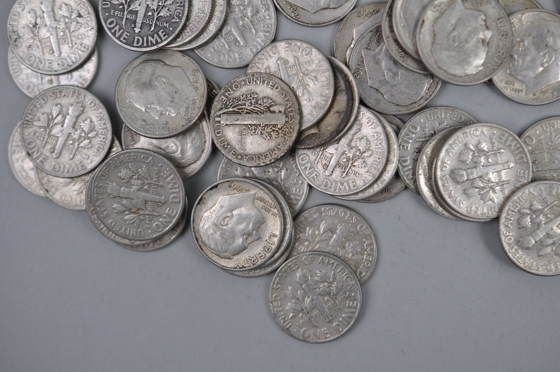 Mercury and Roosevelt Dimes, photo 10 of 11