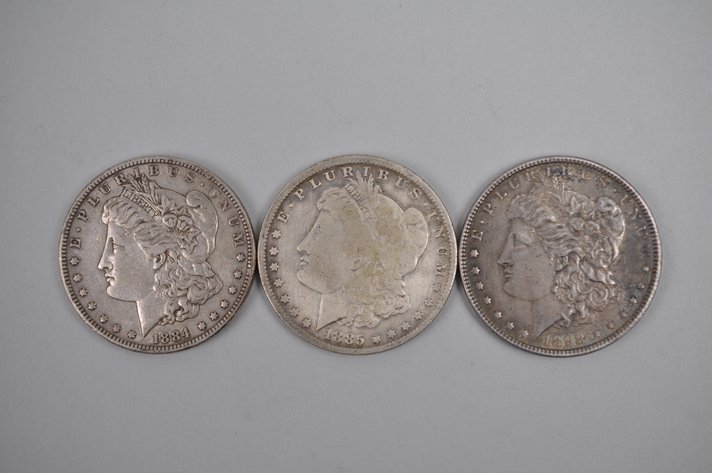1884-1885 and 1898 Morgan Silver Dollars