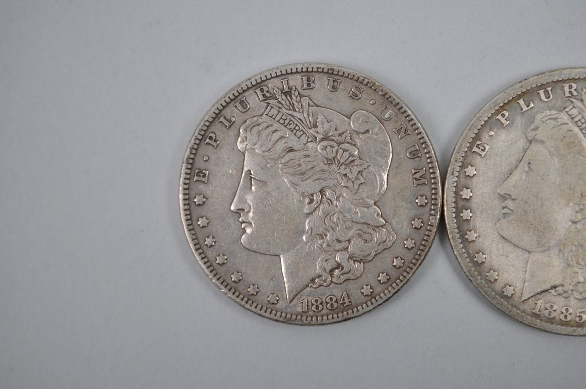1884-1885 and 1898 Morgan Silver Dollars, photo 2 of 8