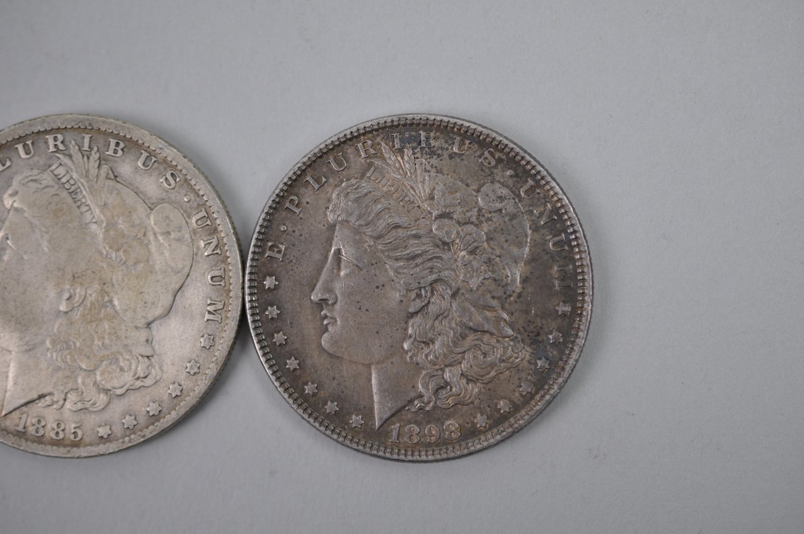 1884-1885 and 1898 Morgan Silver Dollars, photo 4 of 8