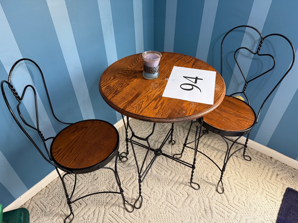 ICE CREAM PARLOR TABLE WITH TWO CHAIRS