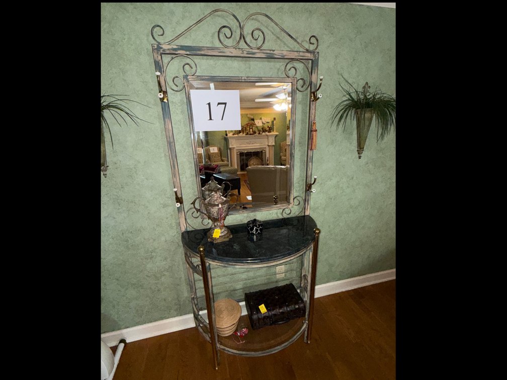 IRON HALF TABLE HALL TREE