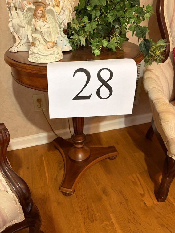 PEDESTAL TABLE WITH INLAID TOP