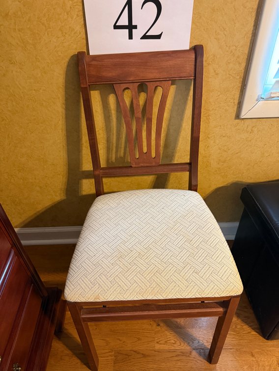 2 STAKMORE WOOD FOLDING CHAIRS