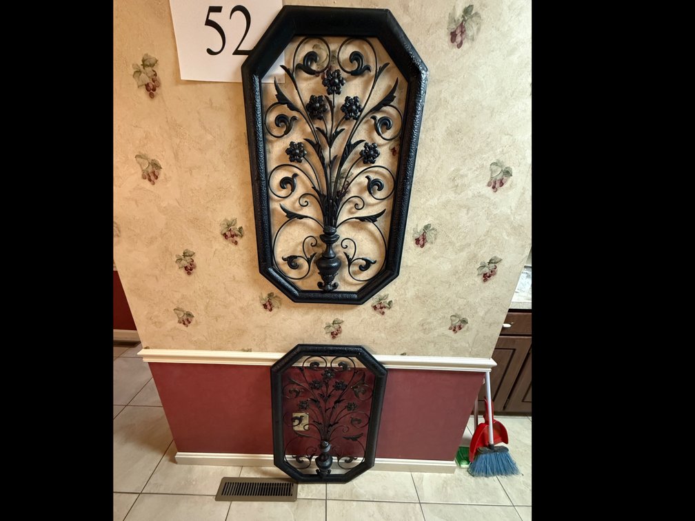 PAIR OF 32.5"H HANGING METAL VASE