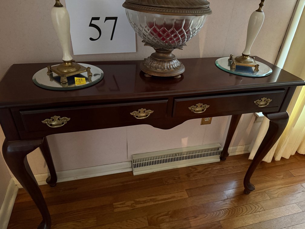 48" 2 DRAWER SOFA TABLE WITH QUEEN ANNE LEGS