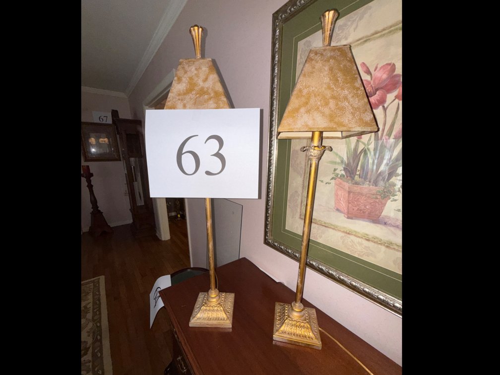 PAIR OF PENCIL POST TABLE LAMPS