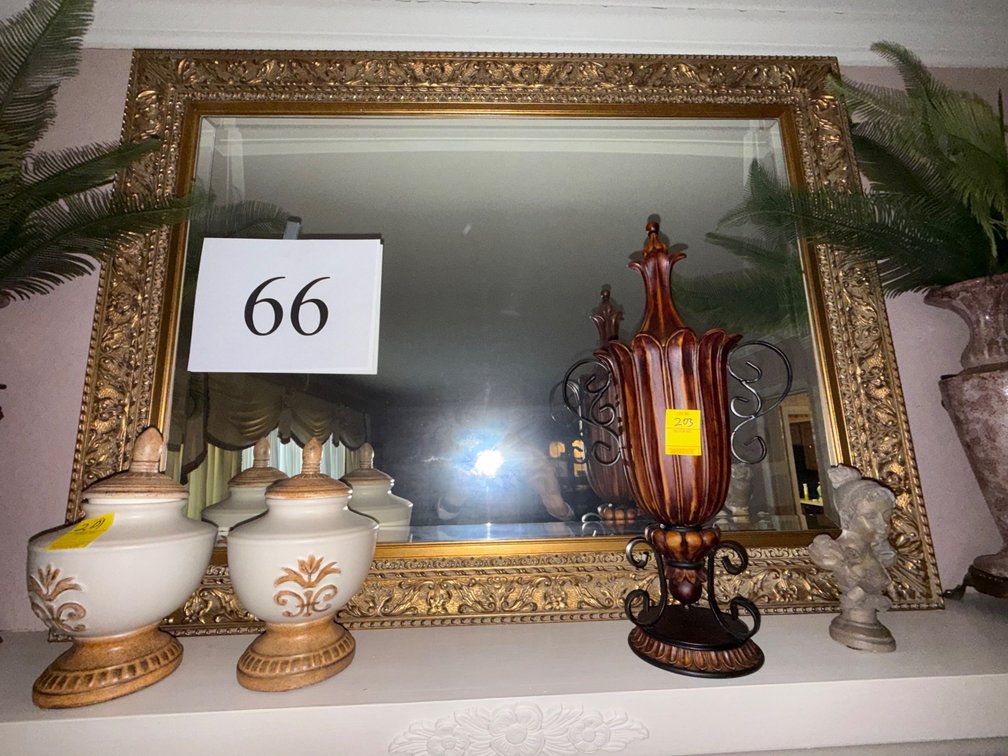 GILT FRAMED BEVELED GLASS MIRROR 4'X3'