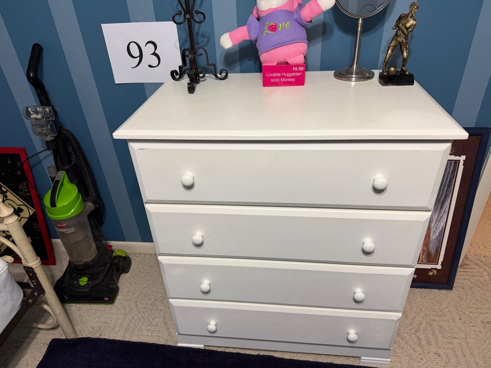 4 DRAWER WHITE CHEST OF DRAWERS