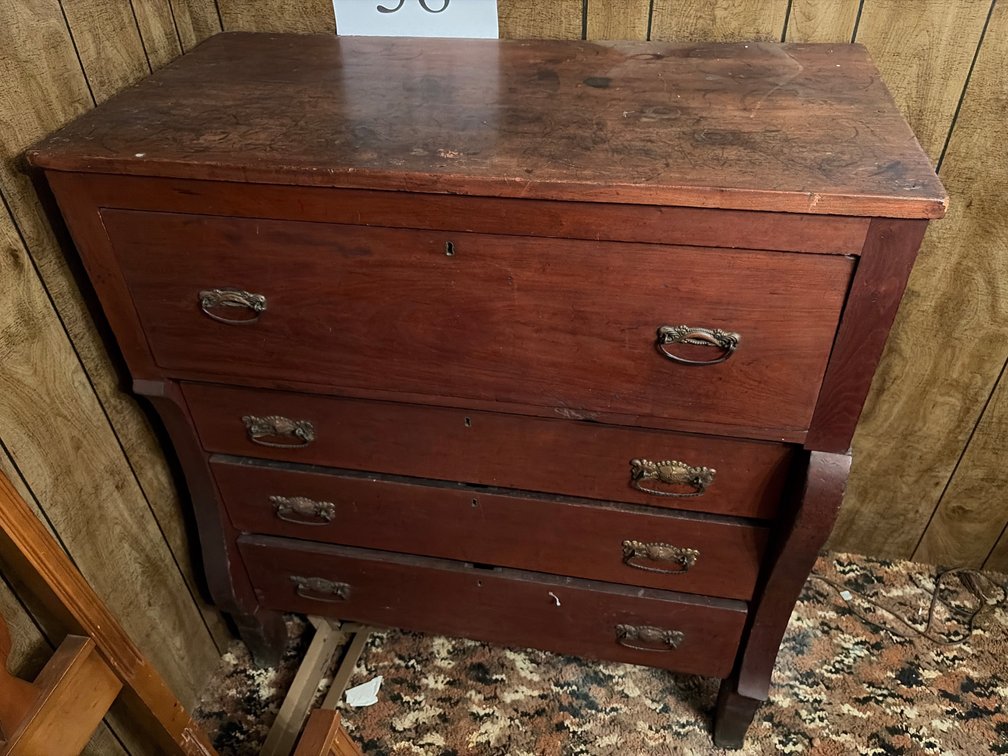 Circa 1890 hand dove tailed 4 drawer chest of drawers