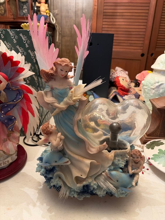 Dolphins & angels fiber optic decor