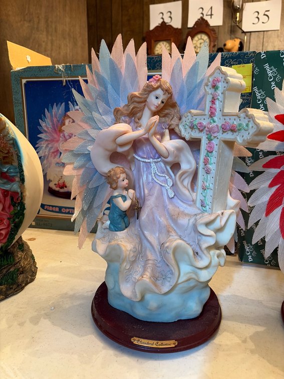 Rose cross chambored collection fiber optic angel