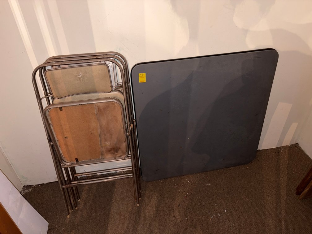 CARD TABLE AND 3 CHAIRS