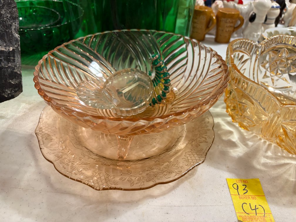 PINK AND ORANGE DEPRESSION GLASS