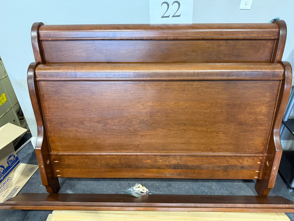 QUEEN SIZE SLEIGH BED CHERRY WOOD