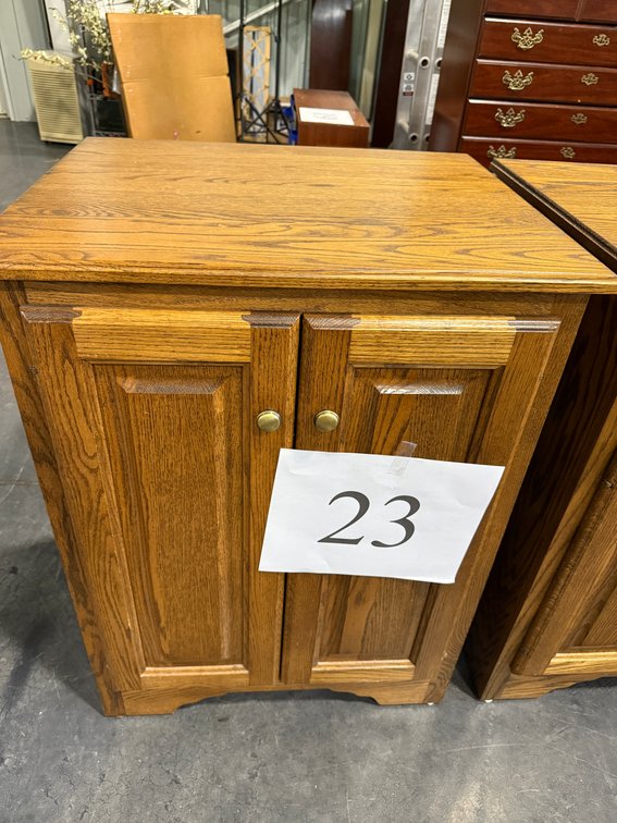 2 DOOR OAK STORAGE CABINET