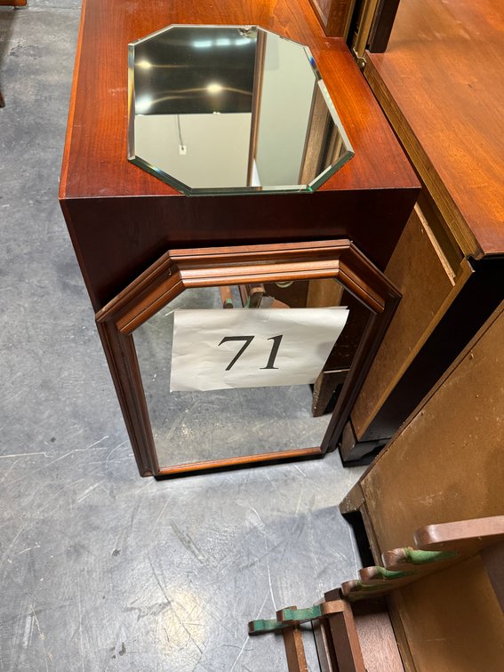 WALL HANGING MIRROR AND OCTAGON DRESSERTOP MIRROR
