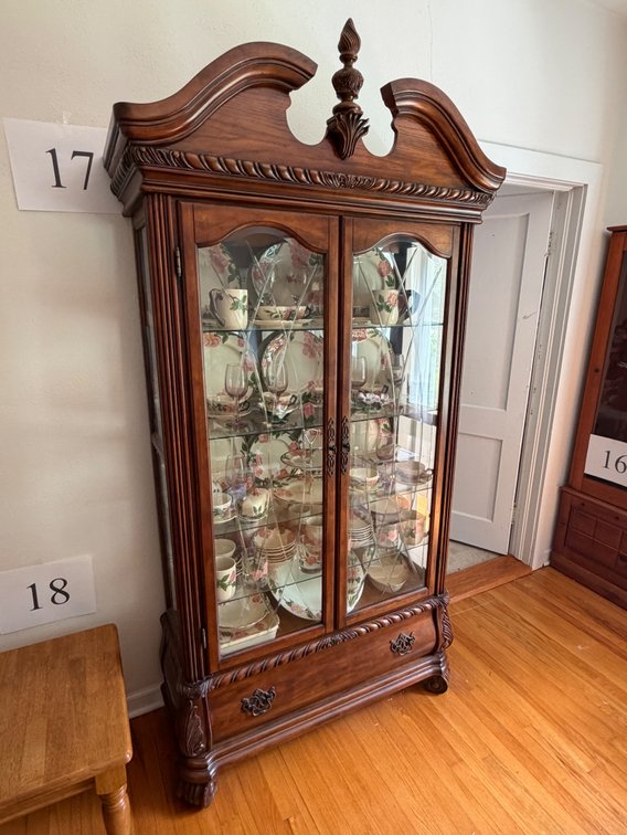 CURIO CHINA CABINET(DOES NOT INCLUDE GLASSWARE)