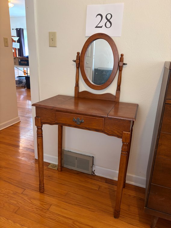 OAK VANITY TABLE