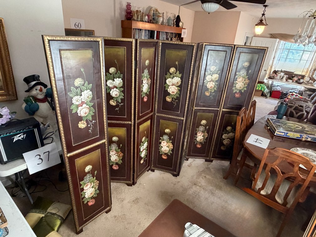 2 HAND PAINTED FLORAL DIVIDERS