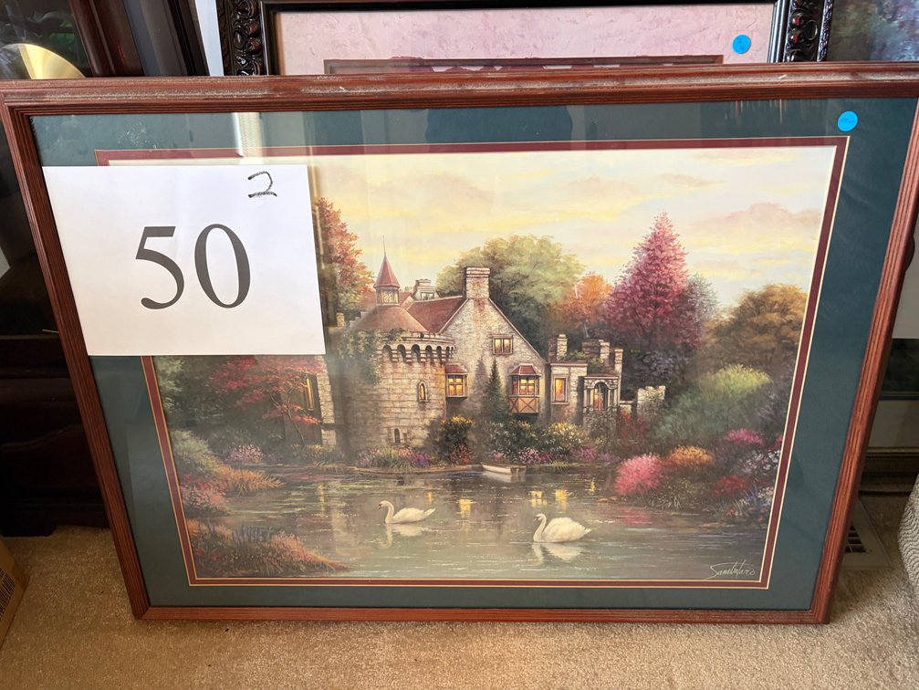 CASTLE PRINTED PAINTINGS; FLORAL PAINTING
