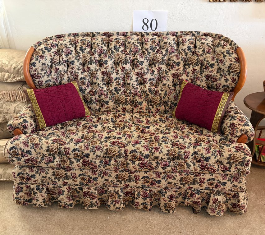 FLORAL VICTORIAN ROCKING LOVESEAT