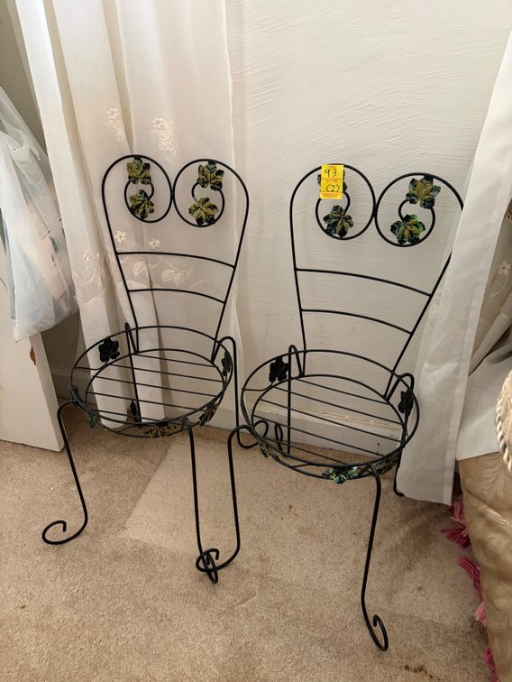 PR OF IRON CHILD SIZE CHAIRS