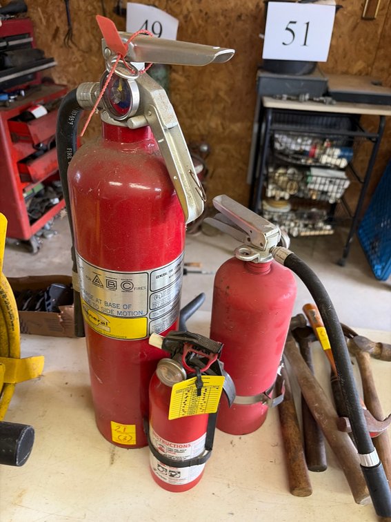 3 fire extinguishers