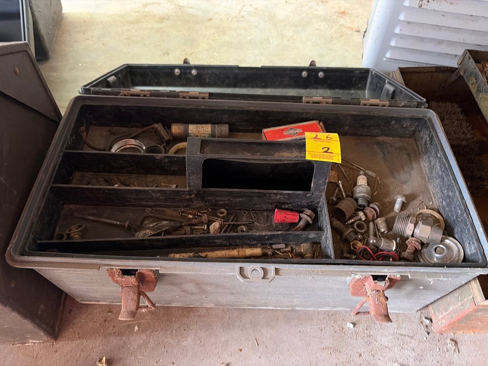 2 tool boxes; heater; sockets.