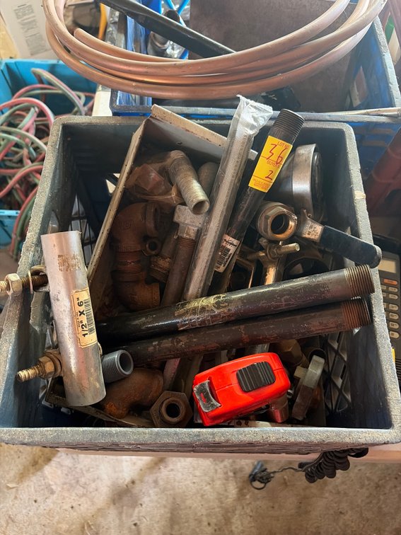 2 crates of misc plumbing supplies etc