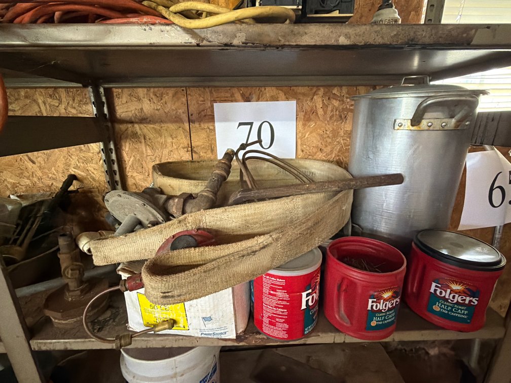 Shelf deal; tow strap; nails; regulators etc.