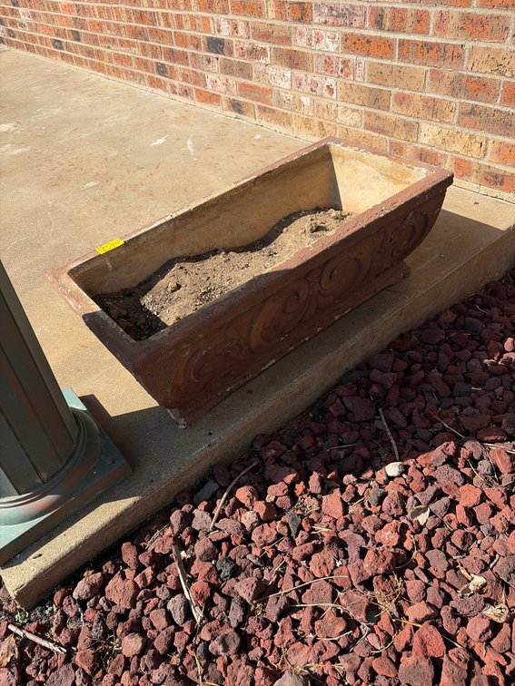 2 concrete planters