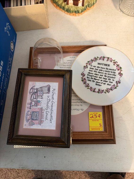 Picture frames; plate.