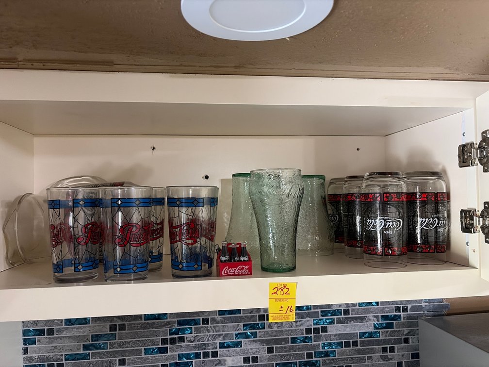 70s Coke & pepsi glasses and coke pitcher