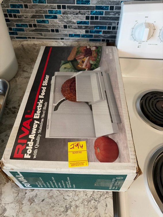 Rival fold away electric food slicer