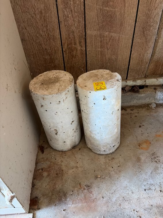 2 concrete cylinders