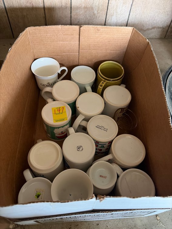 Box of mugs.