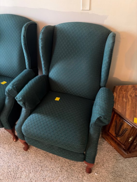 Green reclining chair