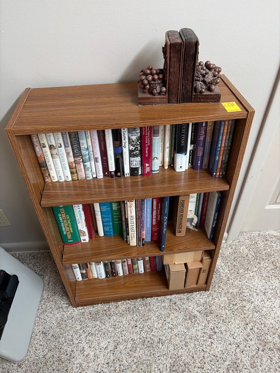 Book shelf and books