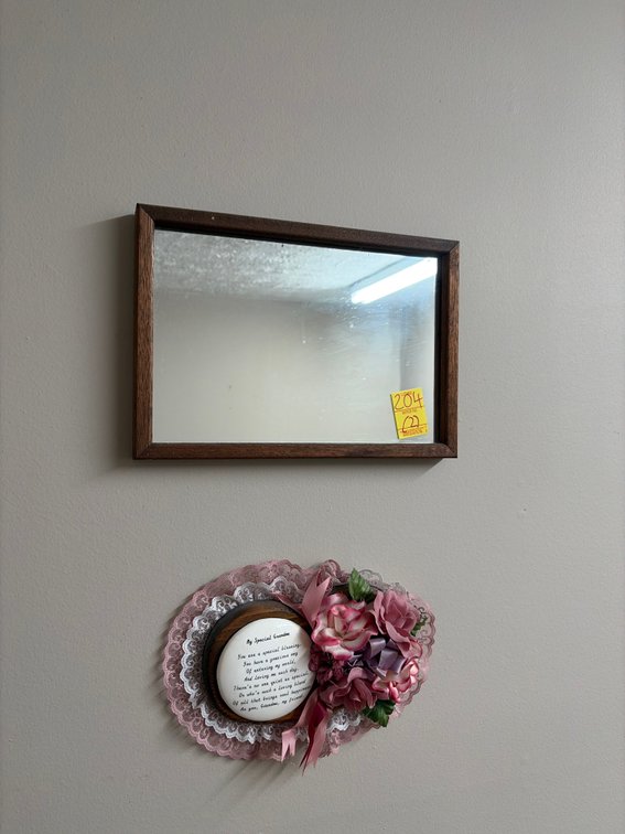 Mirror and wall piece