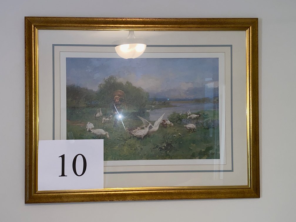 GILT FRAMED PRINT APPROXIMATELY 42X32-SIGNED BY L. CHIALIVA